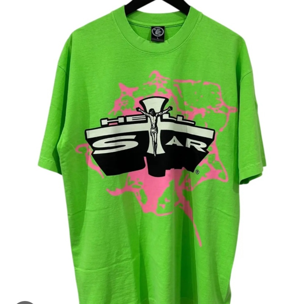 Hell star Green Graphic T-Shirt size M